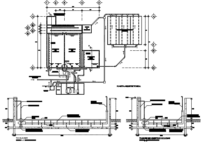 Plan and section house detail dwg file - Cadbull