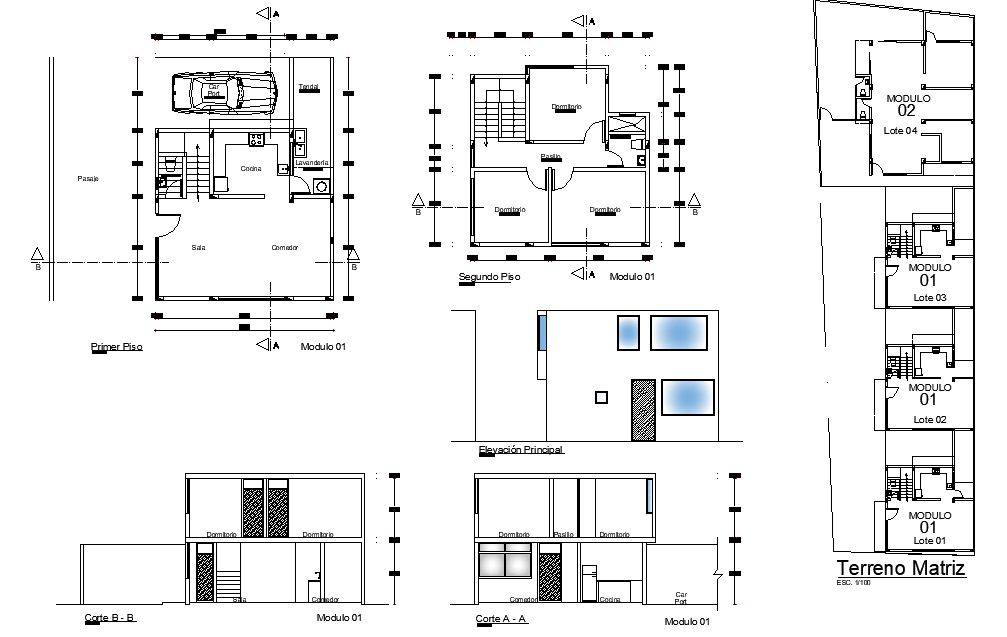 Plan and section living place detail dwg file - Cadbull