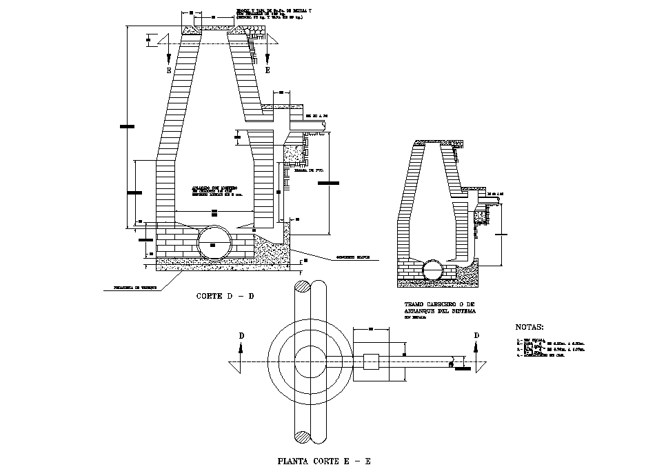 Plan and section sewer detail dwg file - Cadbull