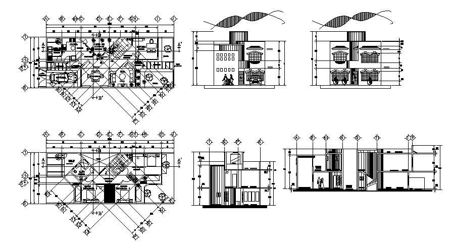 Storey House Plan In Dwg File Cadbull