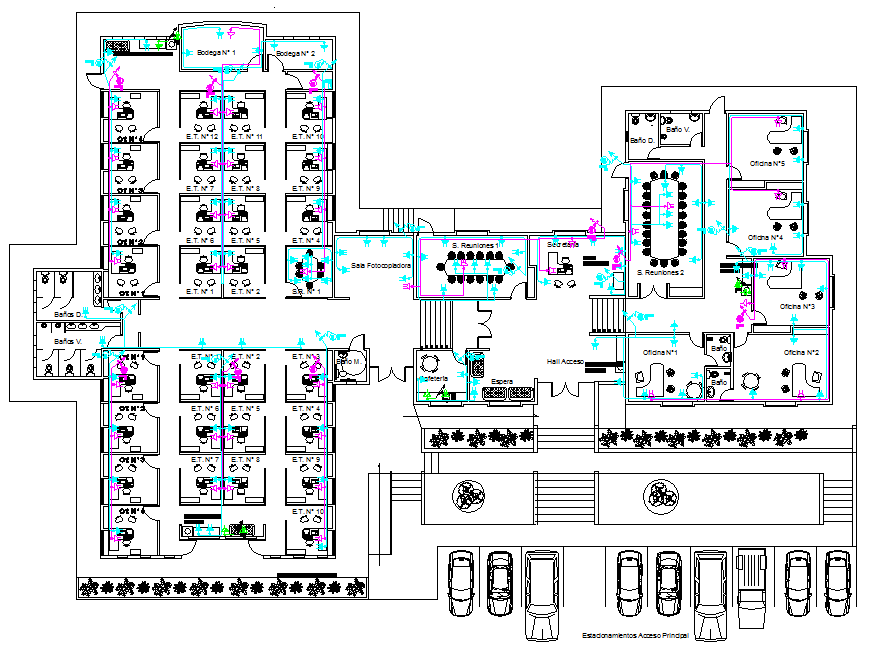 Plan of Outlets available in Offices - Cadbull