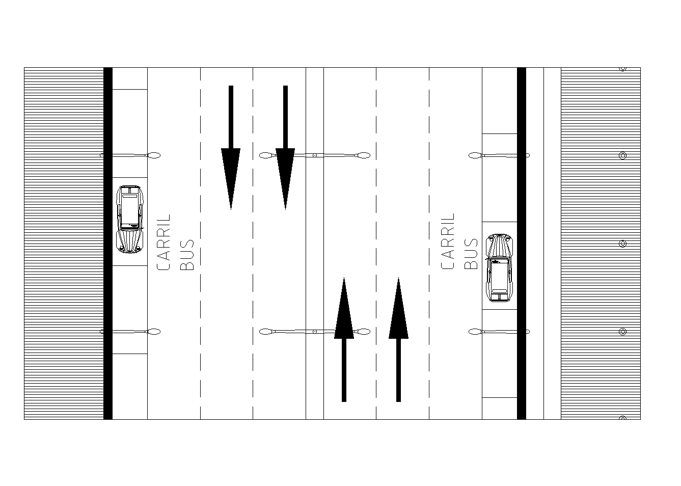 Plan of a road section detailed dwg. - Cadbull