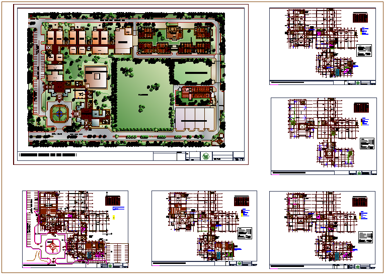 Plan Of Engineering College With Landscape View Dwg File Tue Nov 2017 06 59 25 