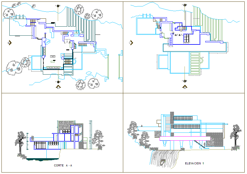 plan-of-home-with-falling-water-cadbull