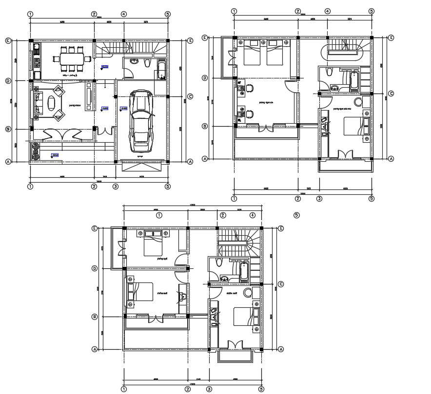 Story House Plan Dwg File Cadbull