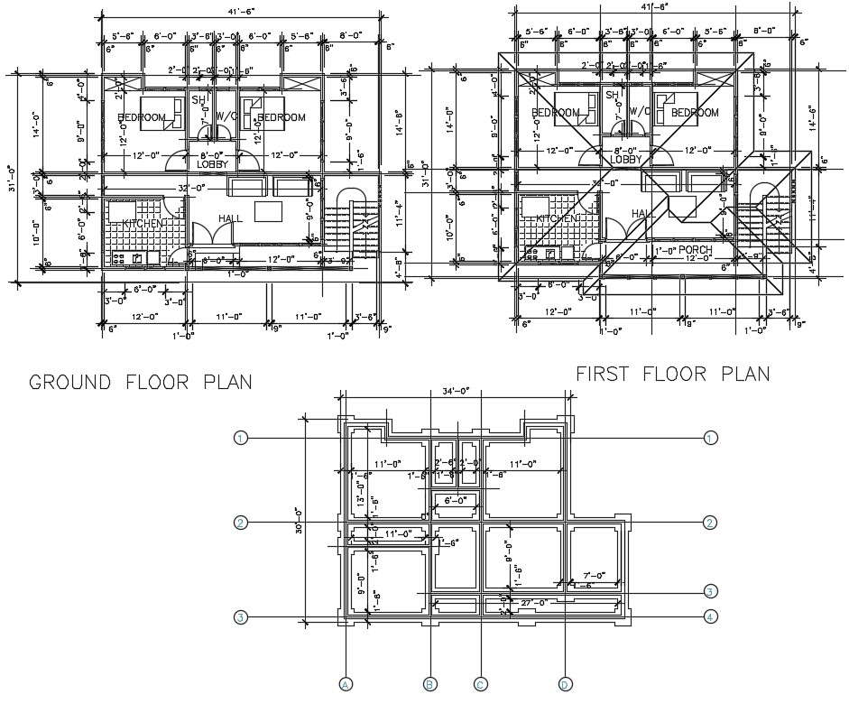 House Plans With Details Dimension In DWG Files Cadbull