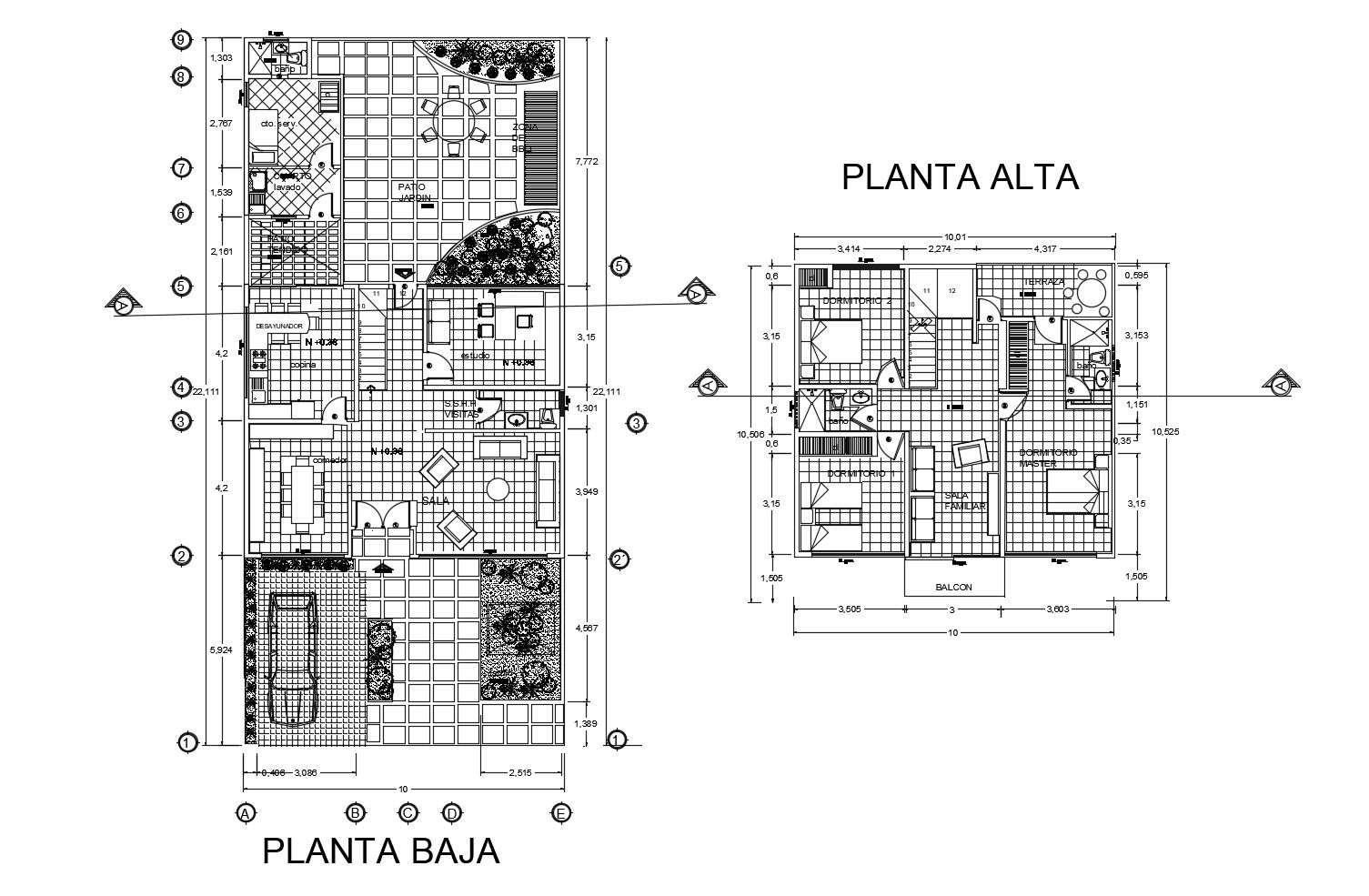 Plan Of Residential House 10000mtr X 22111mtr With Detail Dimension In Dwg File Cadbull