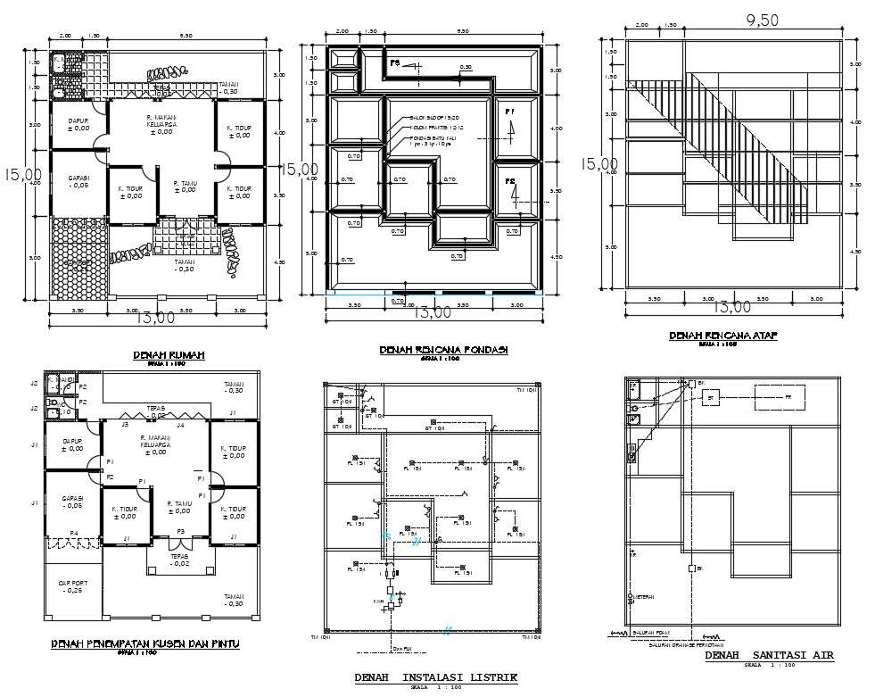 Plan of the house in dwg file - Cadbull