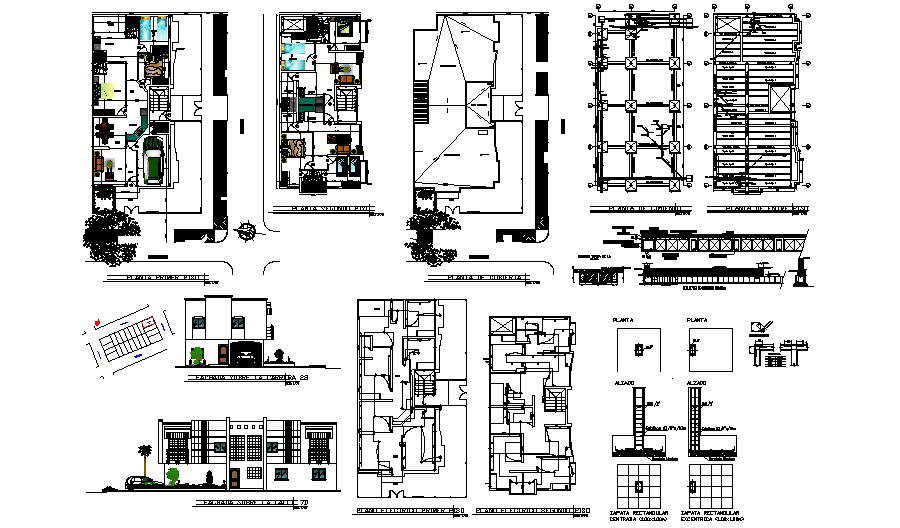 Plan of the house with elevation in AutoCAD - Cadbull