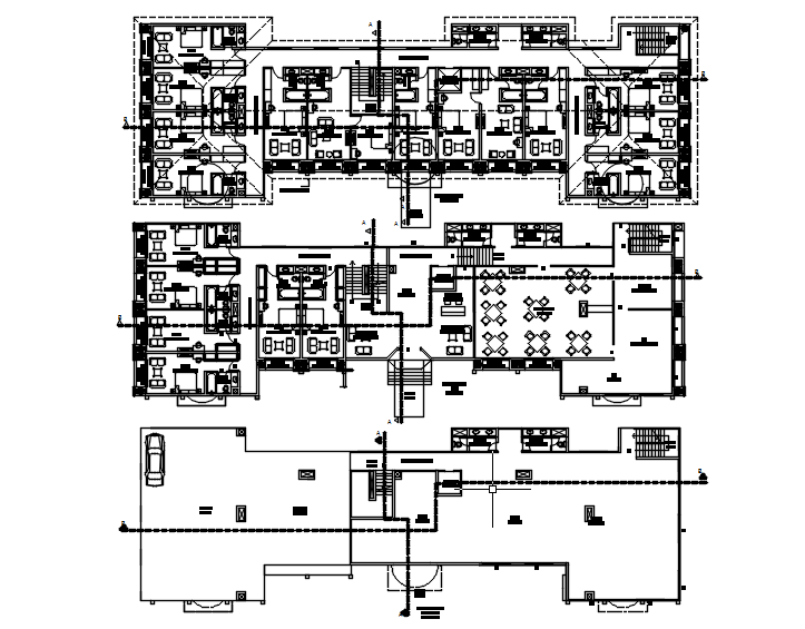 Plan of the residential apartment with elevation in dwg file - Cadbull