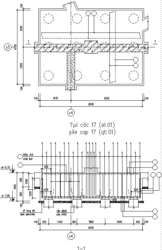 Plan and section of Reinforcement layer. - Cadbull