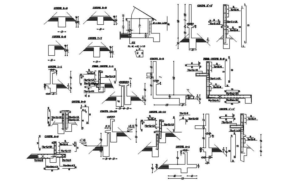 Plan design details for a steel batten component in an AutoCAD 2D plan ...