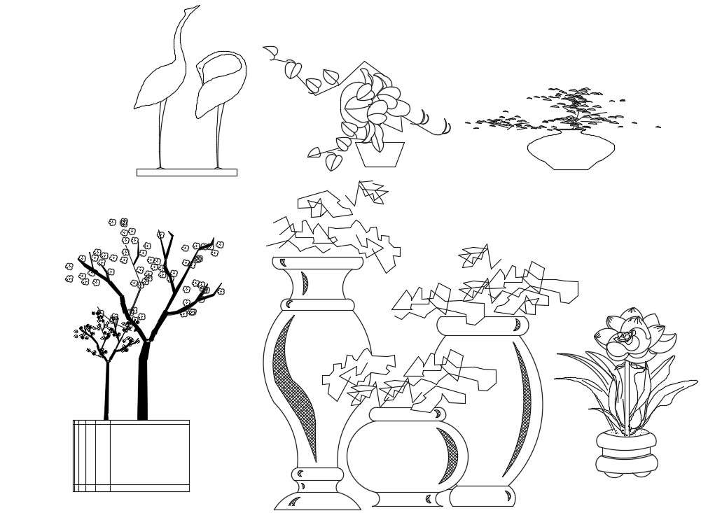 Plant Pot CAD Blocks Elevation Drawing Free Download DWG - Cadbull