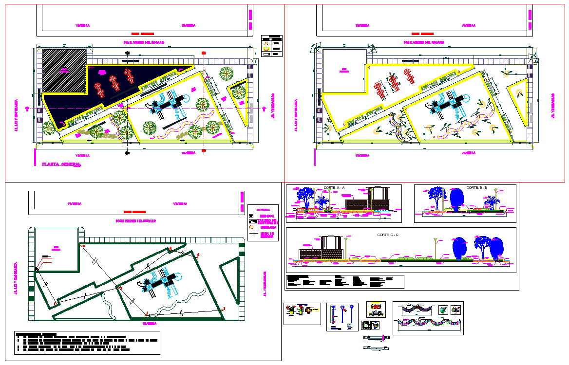 Playground plan view detail dwg file - Cadbull