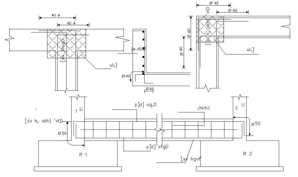 Plinth Beam And Column Junction Free CAD Drawing - Cadbull