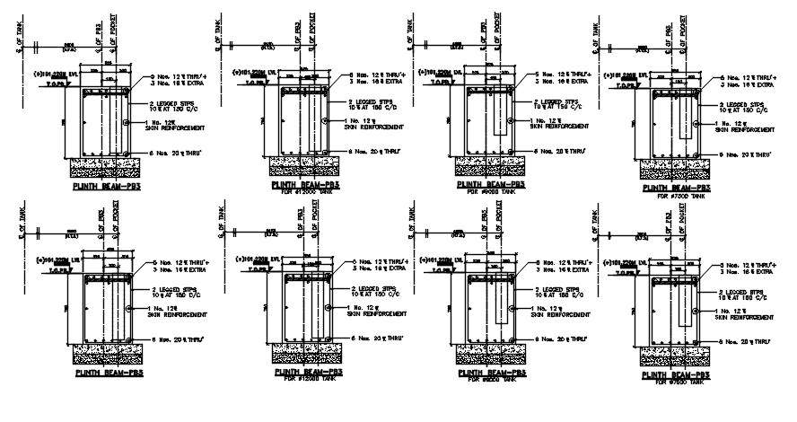 Plinth Beam Working Drawing