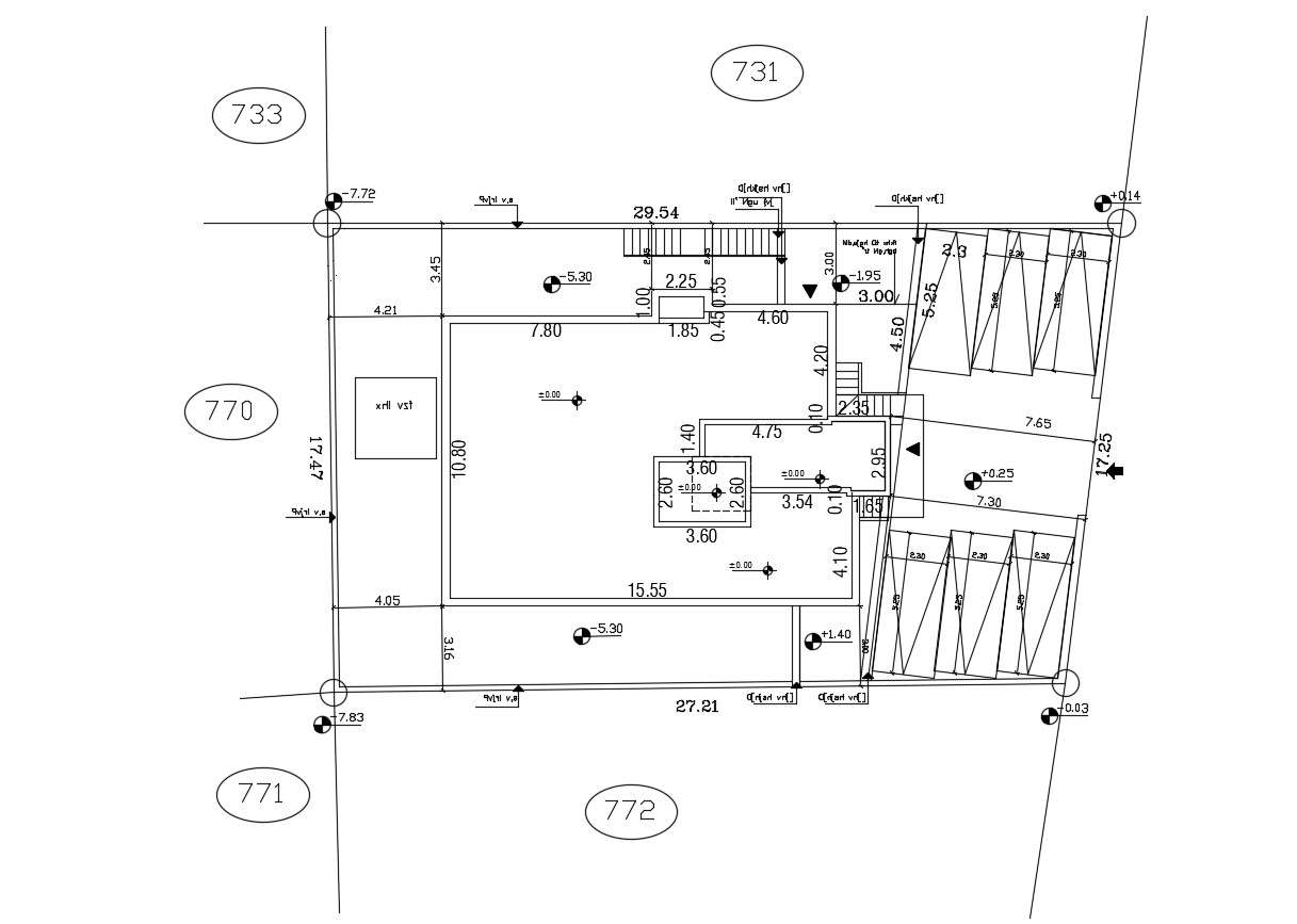 Plot And Building Demarcation Plan Dwg File Free Download - Cadbull