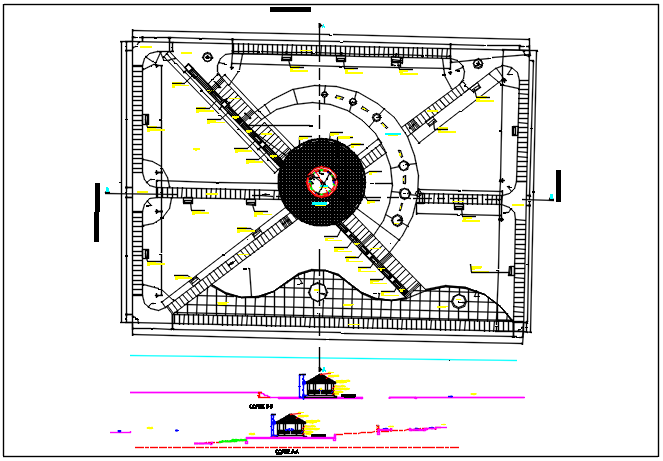 Plot area in building plan detail dwg file - Cadbull