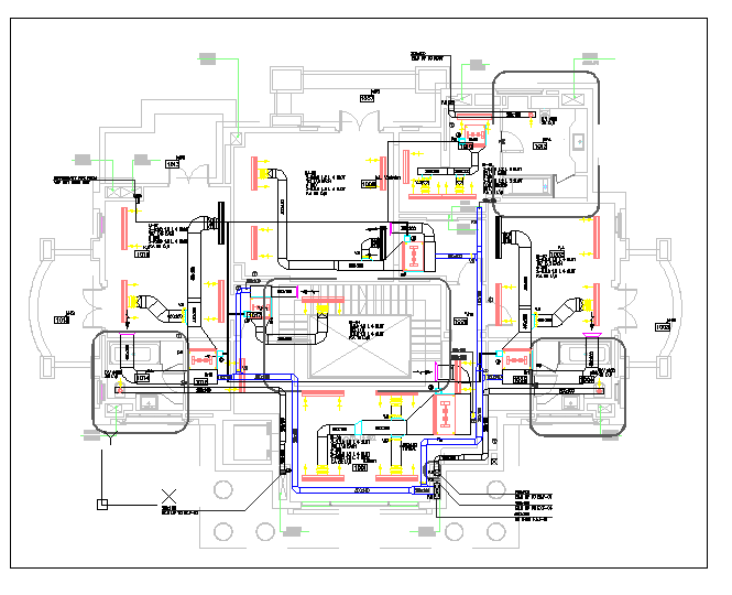 Plumbing detail of a house with floor plan dwg.file Cadbull