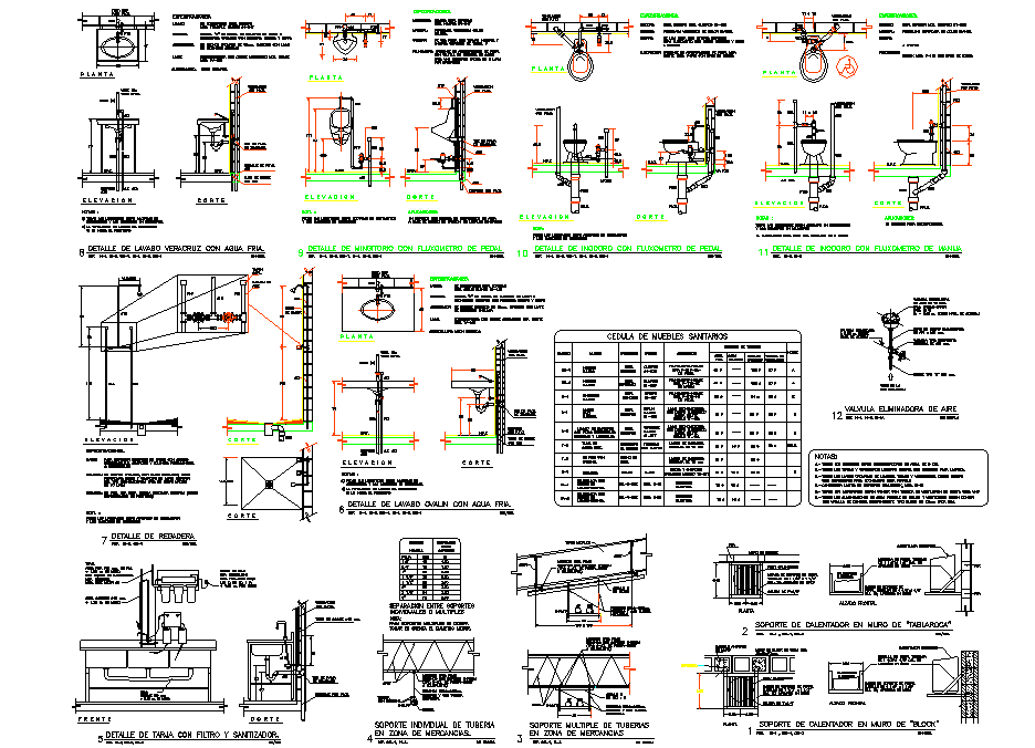 Plumbing Elevation And Section Plan Autocad File Cadbull