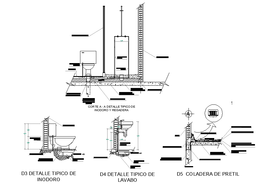 Sanitary And Plumbing Installation Section Drawing Dwg File Cadbull
