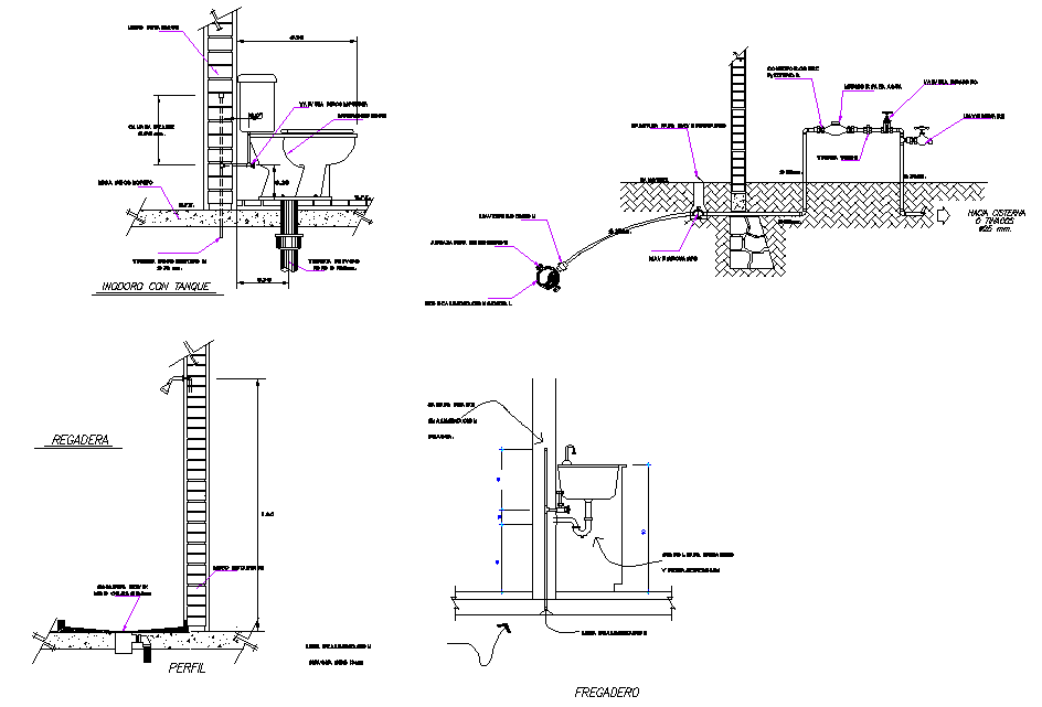 Plumbing Sanitary Elevation Plan Detail Dwg File Cadbull