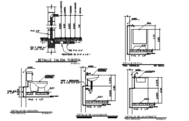 Plumbing sanitary section detail dwg file - Cadbull