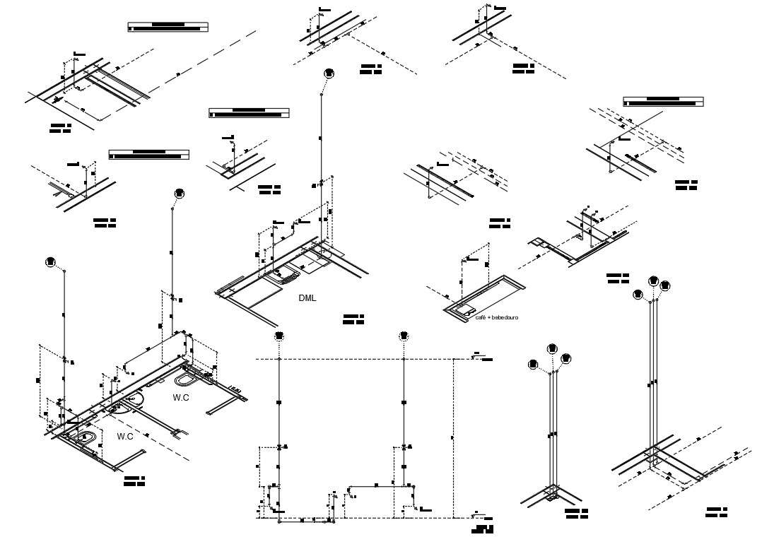 Plumbing Pipe Line Isometric Elevation Design AutoCAD File