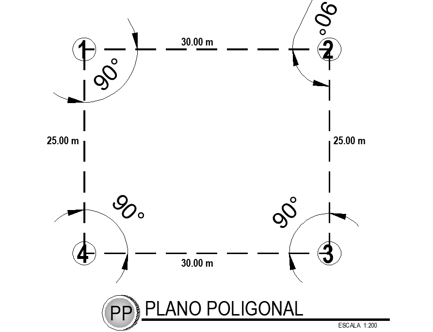 Polygonal plan detail dwg file - Cadbull