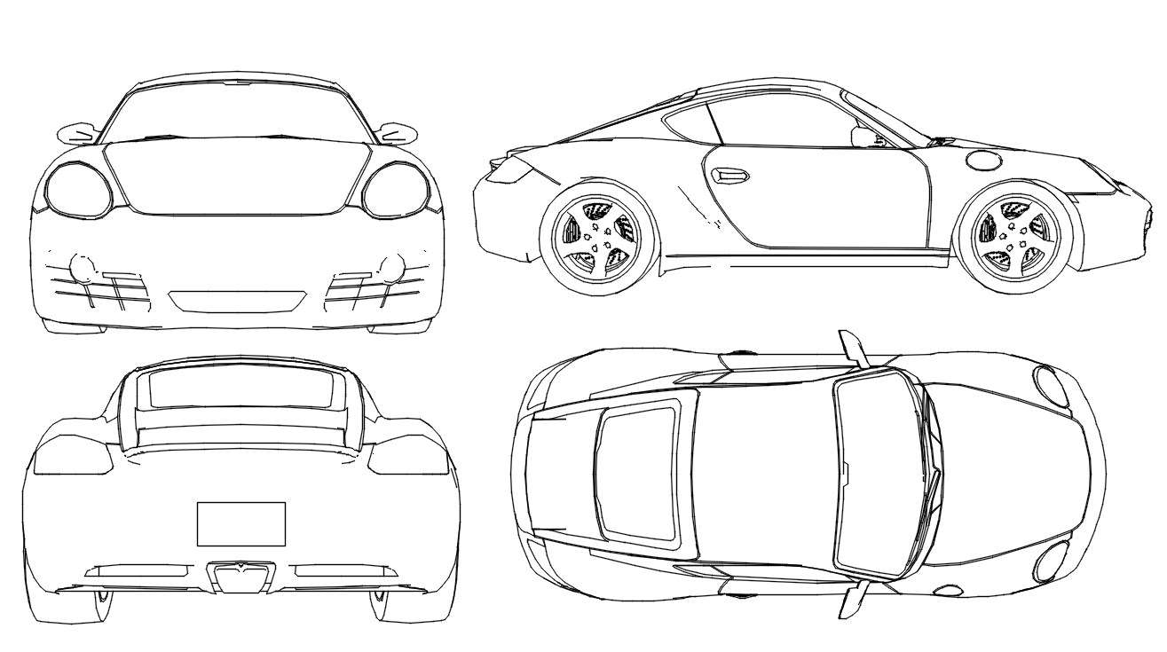 Hand drawing of a sports car in the side view Stock Vector | Adobe Stock