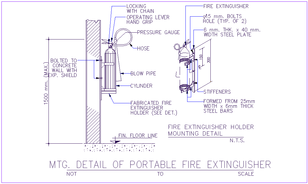Chemical Portable Fire Extinguisher Autocad File D Drawing Dwg File ...