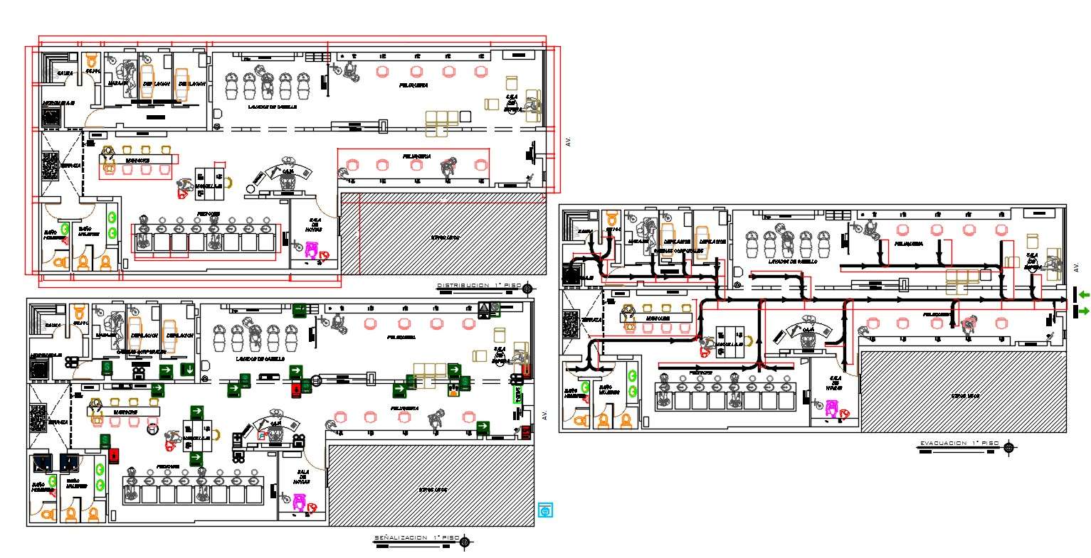 Salão de beleza e spa em AutoCAD, Baixar CAD (533.55 KB)