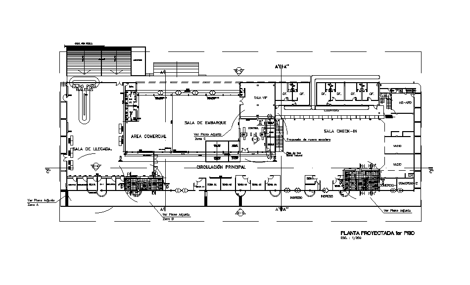 Projected first floor plan has given in this Autocad drawing file ...