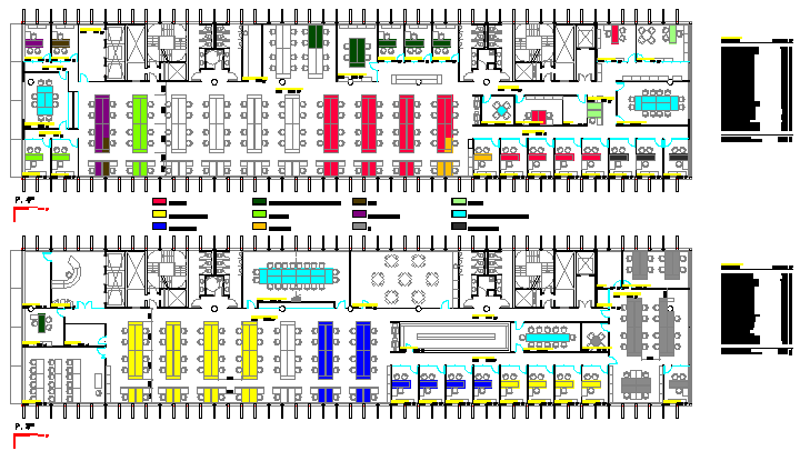 Proposed furniture layout of office design drawing - Cadbull