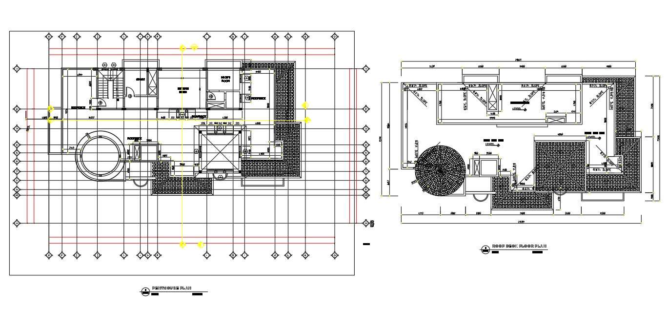 Proposed Villa Residence Roof deck and Penthouse G+1 floor plan