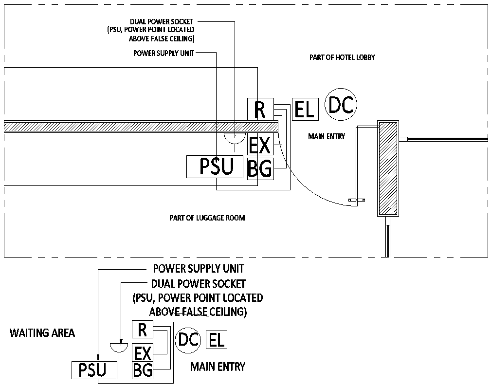 Proposed ground floor main lobby access control system layout Detail ...