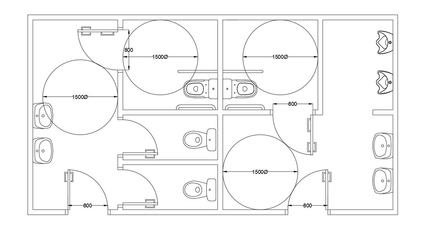 Public Toilet Layout Plan - Cadbull