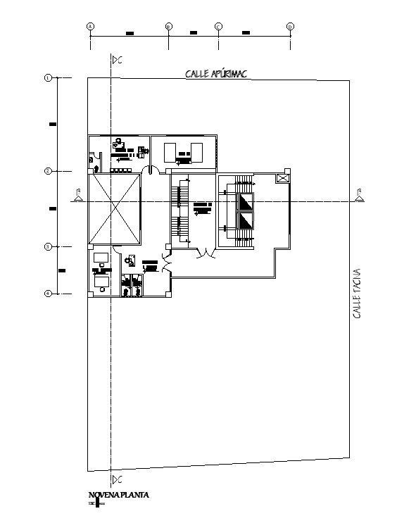 Public building ninth-floor plan cad drawing is given in this cad file ...