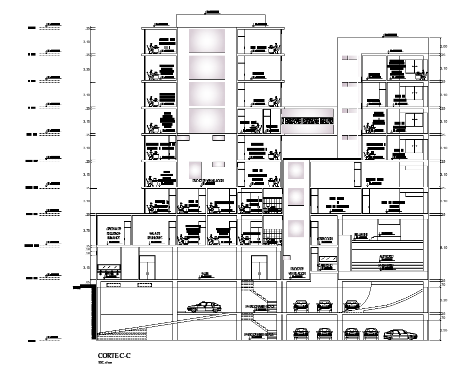 Public building section cad drawing is given in this cad file. Download ...