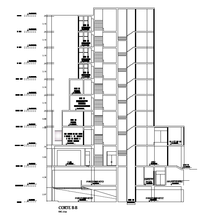 Public building section cad drawing is given in this cad file. Download ...