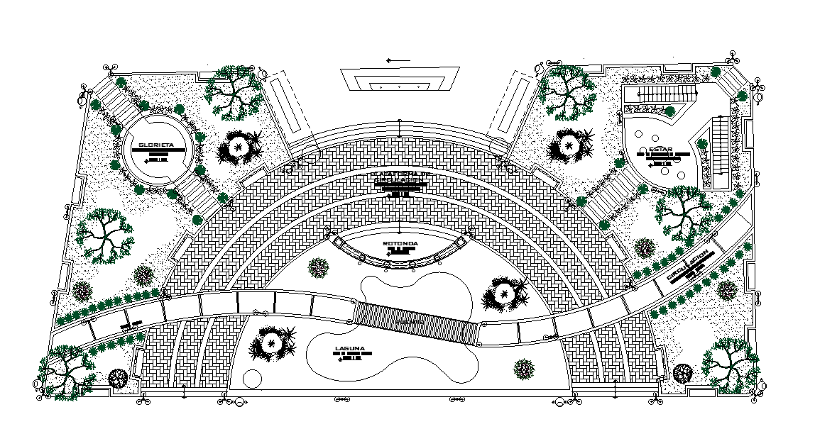 Public garden plan is given in this Autocad drawing file. Download now ...