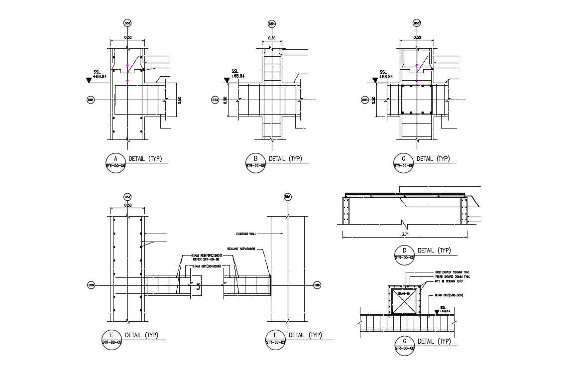 RCC Beam Detailing DWG Free Download - Cadbull