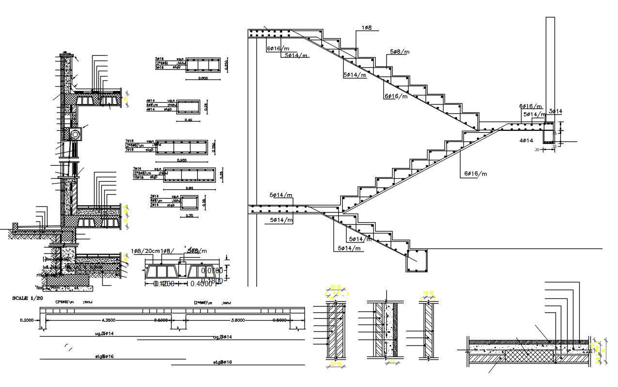 Rcc Column And Beam Structure Drawing Dwg File Cadbull 