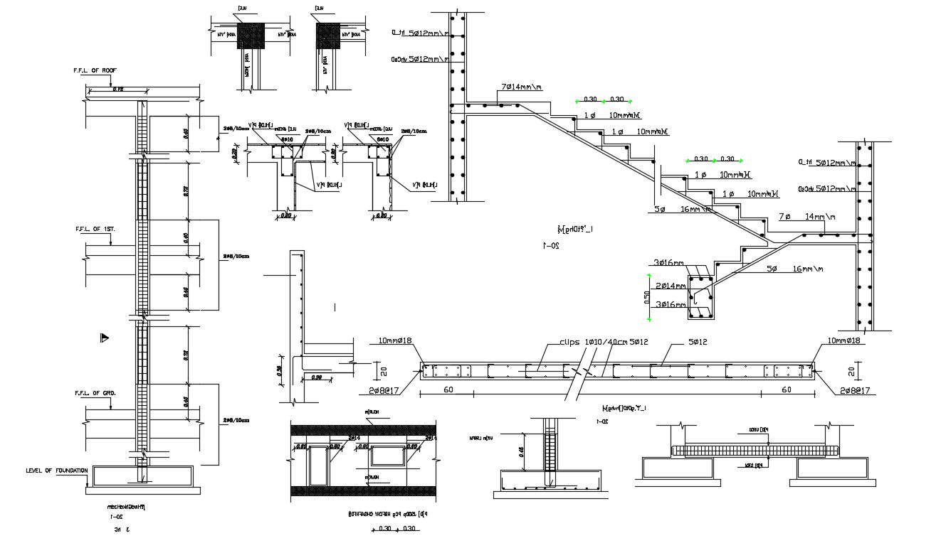 RCC Constructure Structure Drawing Free DWG File - Cadbull