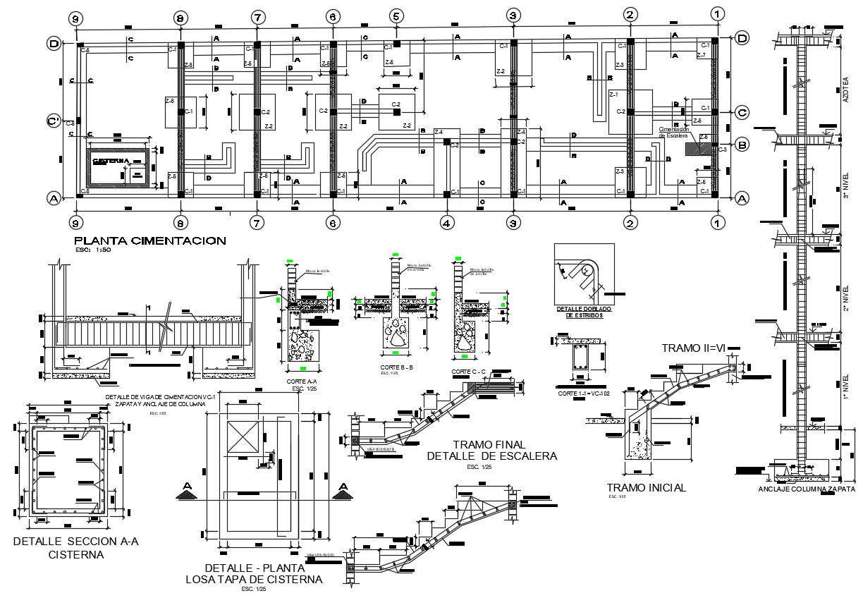 RCC Framed Structure CAD File - Cadbull