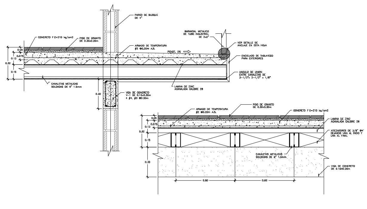 Reinforced Concrete Slab Construction Detail Dwg Deta