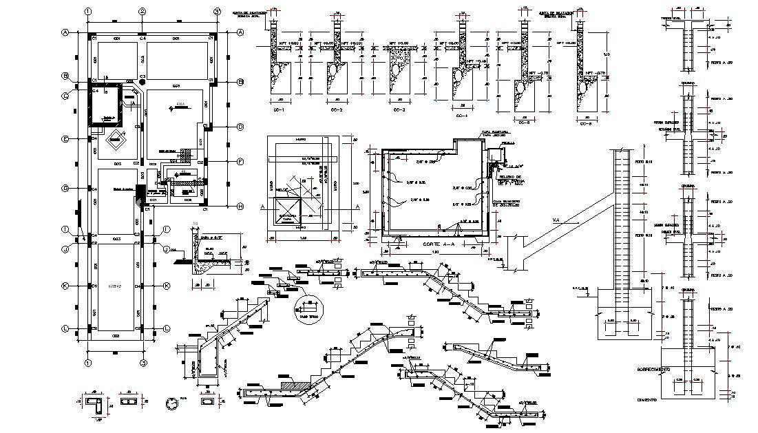 Rcc Frame Structure Autocad Design Free Dwg File Cadbull