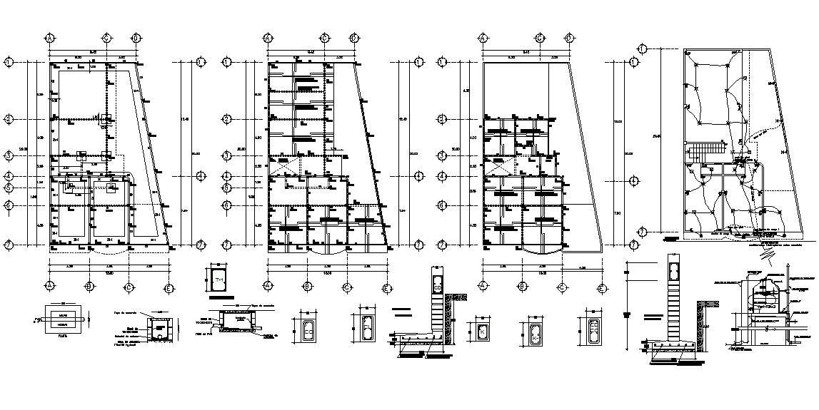 Rcc Structure Design 2d Cad Drawing Cadbull