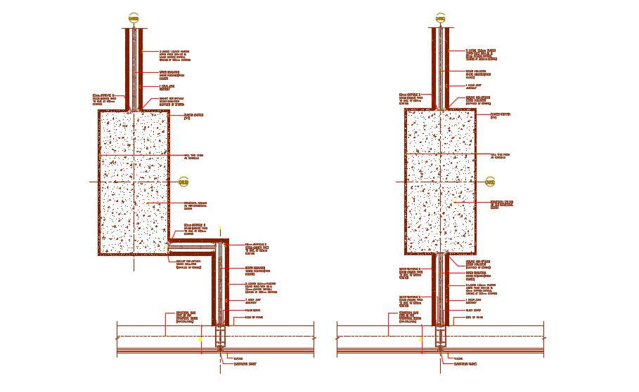 RCC Wall Structure Design AutoCAD Drawing Download - Cadbull