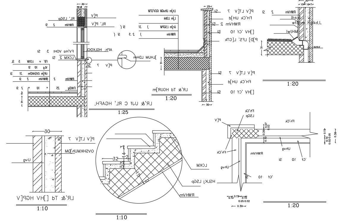 Rcc Slab And Staircase Design With Wall Section Drawing Cadbull